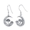 Mushroom Earrings 925 Sterling Silver Celtic Knot Crescent Moon Dangle