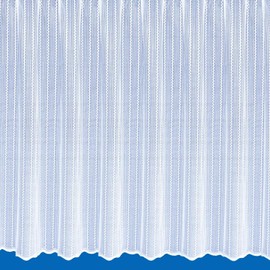 Tangiers Vertical Zig-zag Net Curtain with Scallop Bottom - Sold By The Metre (Drop: 160cm (63"))