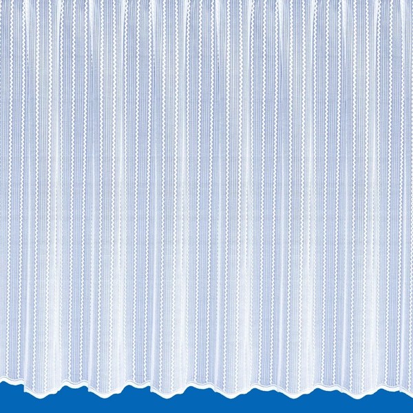 Tangiers Vertical Zig-zag Net Curtain with Scallop Bottom - Sold