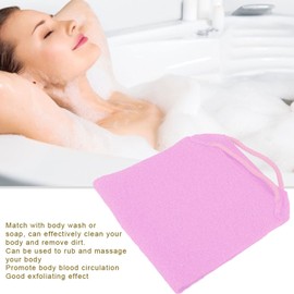 Exfoliating Back Scrubber Washcloth, Shower Back Scrubber, Body Scrub Cleaning Massage Bath Towel Strap(Pink)
