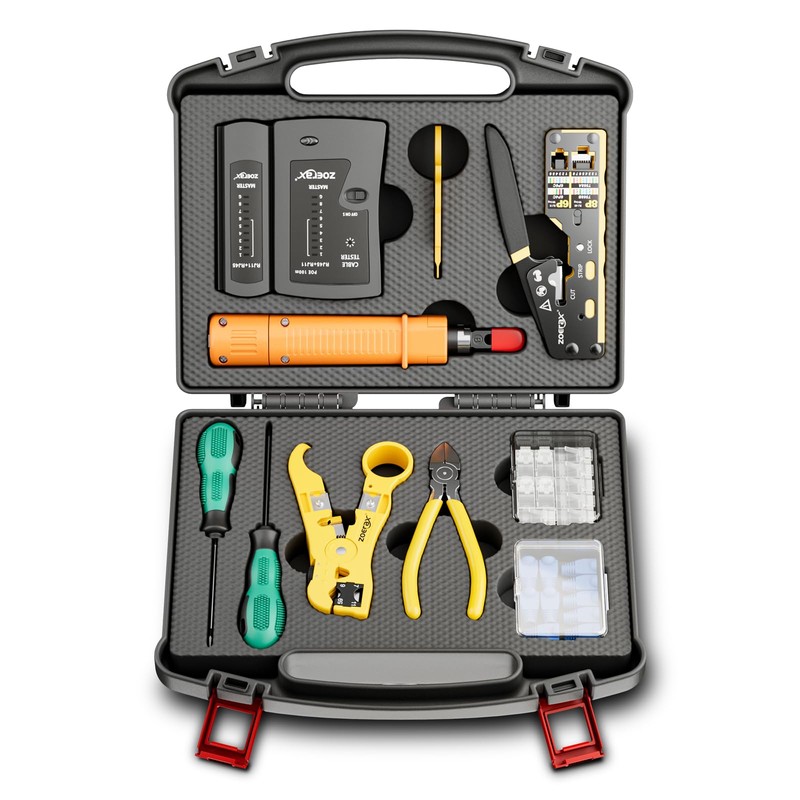 Network Tool Kit, ZOERAX 11 in 1 Professional RJ45 Crimp