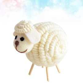 GANPUB White Cute Lamb Hanging Decoration, Felted Wool Christmas Tree Ornament (B 6 x 6 x 11cm) Collectible Buildings and Accessories