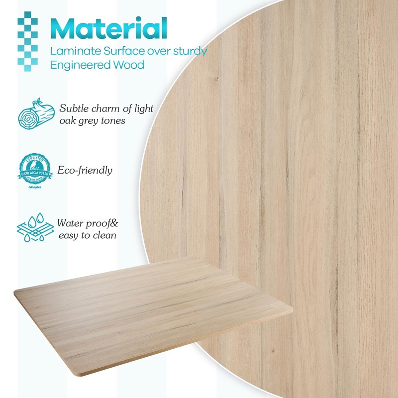 Universal Tabletop 48"x36", Solid One-Piece Melamine Table Top, Restaurant Desk