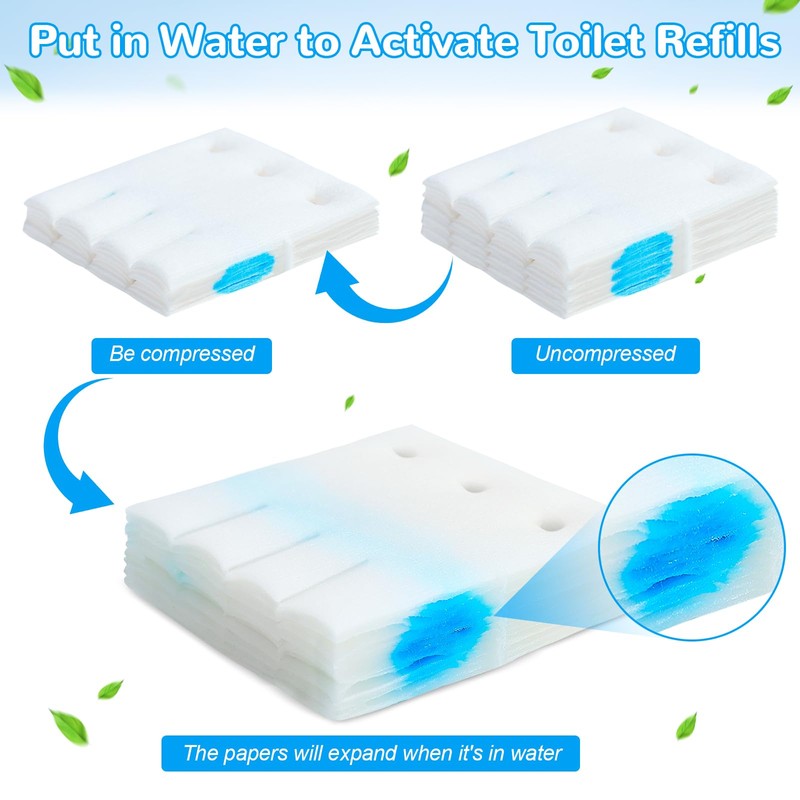 Effacera 48 Count Flushable Toilet Refills, Disposable Toilet Bowl Paper