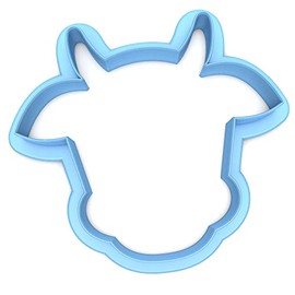 Sweet Prints Inc Cow Face (outline) Cookie Cutter - Dishwasher Safe (Medium: 4")