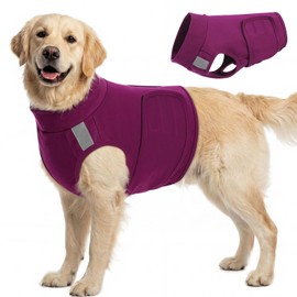 KOESON Reflective Dog Anxiety Vest, Adjustable & Breathable Thunder Jacket for Dogs, Lightweight & Soft Calming Vest for Dogs, Stress Relief Dog Compression Shirt for Thunder, Fireworks, Separation