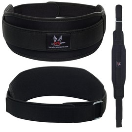 Weight Lifting Belt Gym Fitness Training Double Strength Neoprene 5.5 Inch Bodybuilding Workout Belt Men Women Support Powerlifting Squats Deadlifts Equipment (BLACK, S)