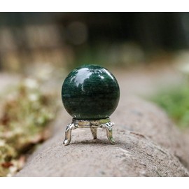 Crocon Green Aventurine Crystal Sphere with Stand Gemstone Sphere Healing Ball Sculpture Figurine for Fengshui Meditation Divination Home Decoration Photography Size: 30-40 mm
