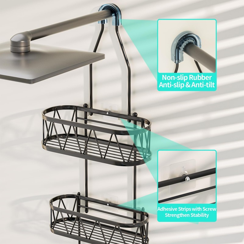 HapiRm Shower Caddy over Shower Head, Rustproof & Waterproof Shower