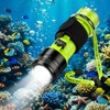 FISHOAKY Diving Flashlight Underwater LED Light, 1500 Lumen & 3