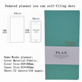 Undated Pocket Weekly Planner Schedule Organizer Agenda Year Month Week Plan A6 Notebooks (A6 Undated Planner Light Blue)