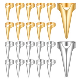 20PCS Stitch Braid Tool Finger, Hair Parting Tool for Women Hair Extensions Stitch Braiding Finger Styling Supplies (Gold, Silver)