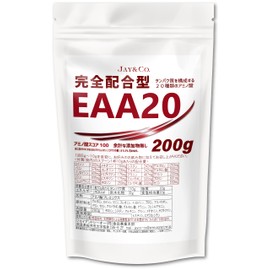 JAY & CO. EAA20 Fully Formulated Amino Acid Score of 100, Fully Formulated with 20 Amino Acids Comprised of Muscles, 7.1 oz (200 g)