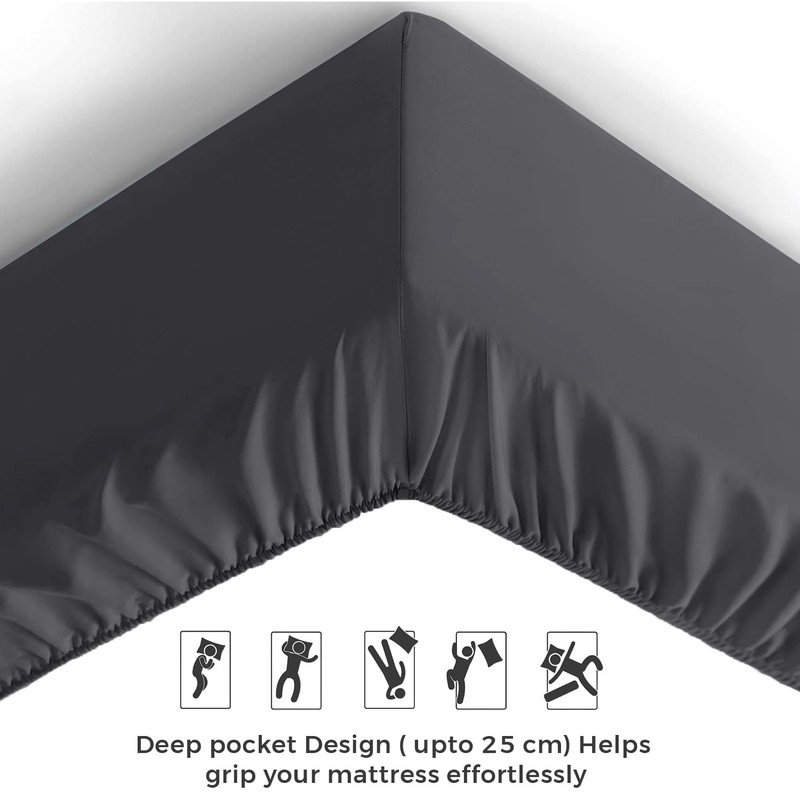 Aspire Homeware King Size Fitted Sheets - 25 cm Deep