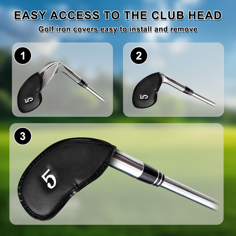 10‑Pack Golf Iron Head Covers, Fits Most Clubs Gift for
