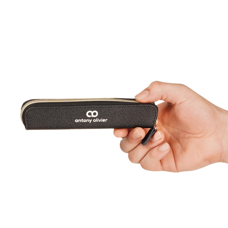 Antony Olivier Real Leather Pencil Case | Black Pen Pouch