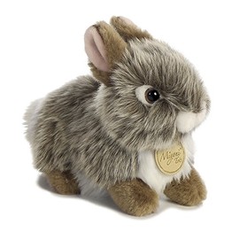 Aurora® Adorable Miyoni® Tots Baby Bunny Stuffed Animal - Lifelike Detail - Cherished Companionship - Gray 7 Inches