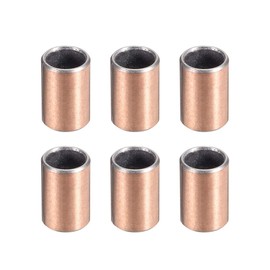 sourcing map Sleeve Bearing 8 mm Bore x 10 mm Outer Diameter x 15 mm Length Plain Bearings Rolled Oil-Free Bushings Pack of 6