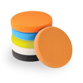 YUNPYCHY 150mm Polierpads-Set, 5tlg Polierschwämme Pads, Fünf Farben für Polieren/Schleifen/Wachsen, Kompatibel mit Exzenter-Poliermaschine, Winkelschleifer & Akkuschrauber - Auto Aufbereitung