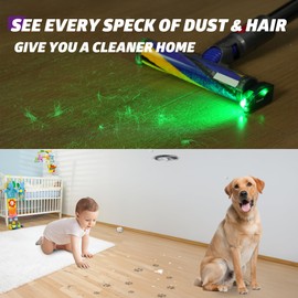 Bahuun Vacuum Cleaner Dust Display LED, Compatible with Dyson & All Vacuum Cleaners,Reveal Microscopic Dust & Illuminate Invisible Pet,Cat,Dog Fur,Vacuum Accessories Upgrade Vacuum Attachment (Purple)