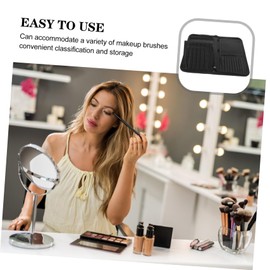 FRCOLOR Reusable Makeup Brush Holder Portable Organizer for Travel Canvas Design Stand-up Makeup Tool Storage Convenient Access to Brushes and Tools
