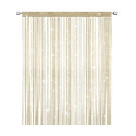 SULIVES String Door Fly Screen Curtain - Elegant Divider Tassel for Home Décor, Doors and Windows - Beige (100x200cm)