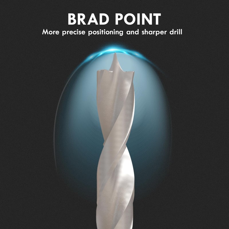 Brad Point Wood Drill Bit Set, 29Pcs HSS Drill Bit