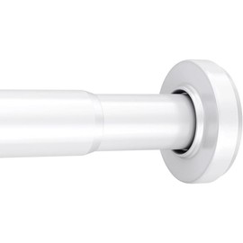 AmazerBath Spring Tension Shower Curtain Rod, Heavy Duty Shower Curtain Rod Rust Proof Bathroom Curtain Rod, Adjustable Shower Curtain Rod No Drill Wall Easy Segmented Installation - Color: White, Size: 31-75 Inches