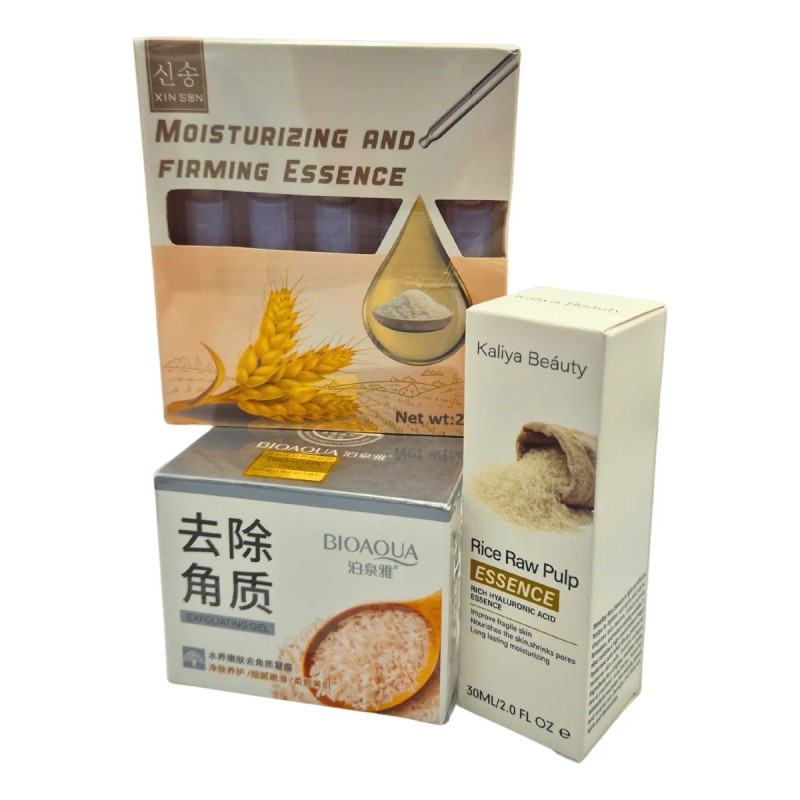 Exfoliante Arroz Hidratante Aclarante + Serum Ac Hialuronico