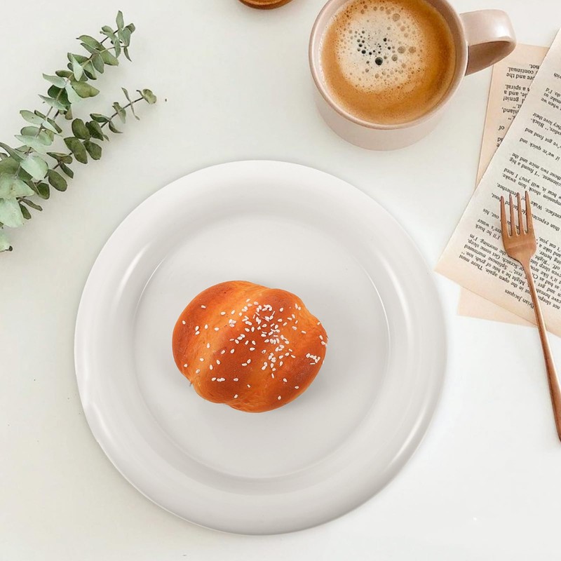 MAGICLULU 1pc Ceramic Salad Dish White Dinner Plate Ceramic Breakfast