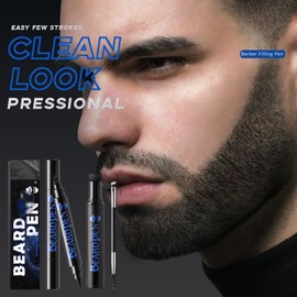 Noerrors Kit De Lápiz Para Barba, Lápiz Rellenador De Barba De Doble Punta Con 4 Puntas, Set De Lápiz Y Cepillo Para Barba, Bigote Y Cejas. Herramientas De Maquillaje Para Rellenar, Dar Forma Y Estili