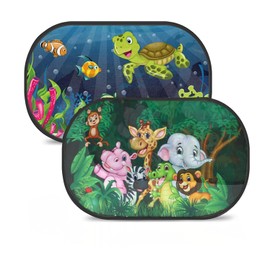 ATAerwoo Car Window Shades for Baby(2 Pack),Car Side Window Sunshades 2025 UV Sun Protection for Baby Pets for Protecting Kids，Car sunshade With 8 Suction Cups (50.8cmx 30.5cm)