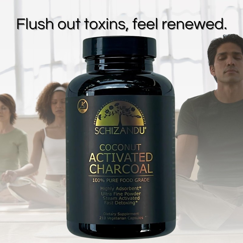 Activated Coconut Charcoal Capsules- Supports Health - Vegan, Organic, Non-GMO,