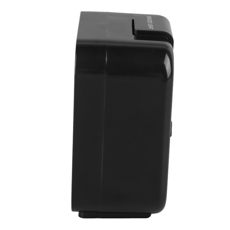 Small Clock Black Alarm Silent Minimalistic Design Snooze with Backlight