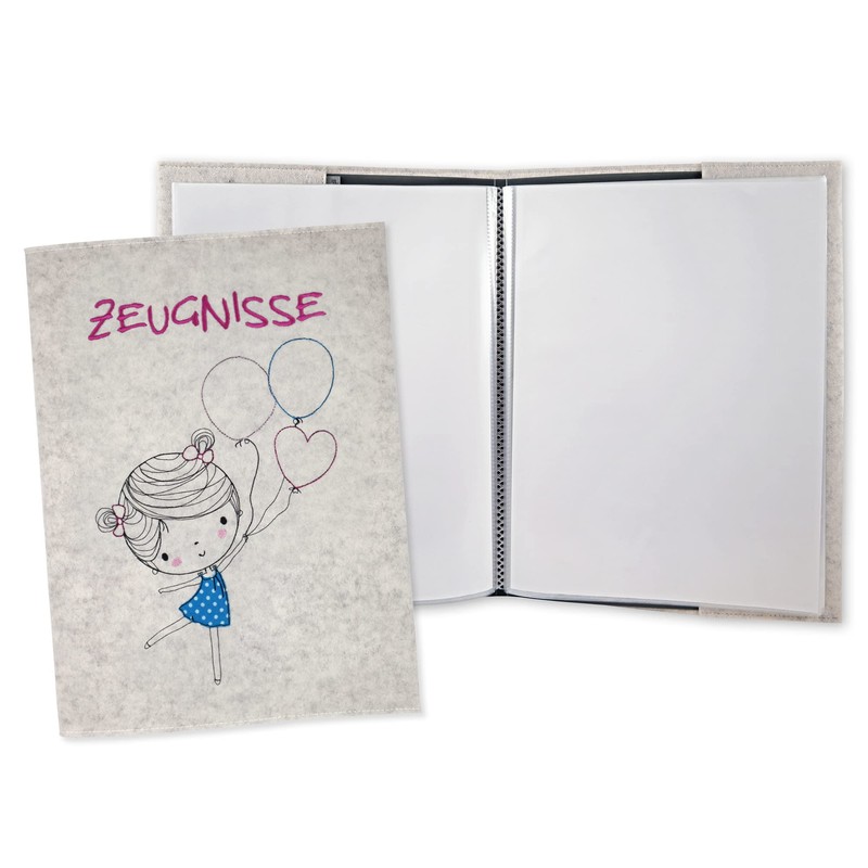 Goldi-Design Certificate Folder with Wool Felt Cover - Girl with