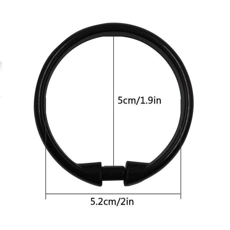 Qulable Shower Curtain Rings-12 Pack- Plastic Shower Curtain Hooks O-Shaped
