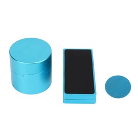Magnetic Billiard Chalk Holder Aluminium Alloy Round Snooker Cue Chalk Box with Fixed Clip Portable Billiard Accessories Blue