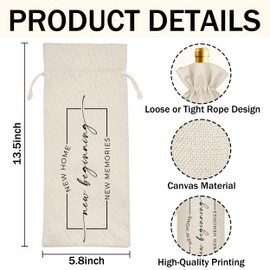 Housewarming Wine Bag - First New Home Gifts, Pairs Well with a New Home, Housewarming Party Decorations House Warming Gift for Women Men Couple Reusable Wine Wrap Bag, Realtor Client Gift (A27)