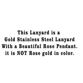 Gold Pendant Women's Lanyard Strong Stainless Steel Chain, Trendy ID Badge Card Holder Teacher Cruise Keys Phone, Gold Rose, Long