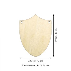 20pcs Shield Wood DIY Crafts Cutouts Blank Wooden Shield Shaped Hanging Ornaments Whit JuteTwines Wood Tags for Wedding Birthday Christmas Party Decorations