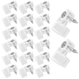 LXUEJIE 20 Pack Glass Retainer Clips with Screws, Plastic Storm Door Glass Retainer Clips Glasses Panel Clip for Fixing Cabinet Doors Windows Screen Mirror