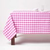 HOMESCAPES Pink Gingham Table Cloth Block Check Pattern 100% Cotton