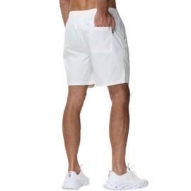 Men's Half Pants, Short Pants, Breathable, Summer, Large Size, Cargo Pants, Casual, Zip Included, Adjustable Drawstring, Soft, Loungewear, white