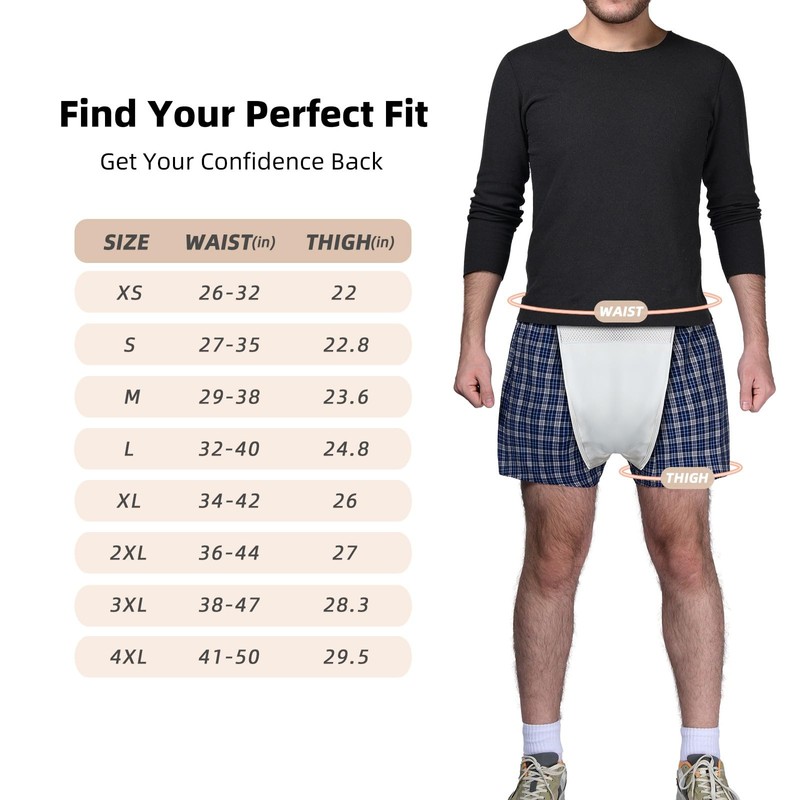 TIICHOO Mens Incontinence Underwear Washable 150 ml Absorbency Reusable Leakproof