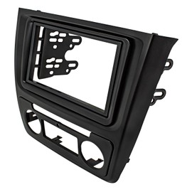 tomzz Audio 2450-025 Double DIN Radio Faceplate Compatible with Skoda Yeti 5L from 2009 Black Car with Automatic Climate Control