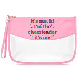 Sfodiary Cheerleader Cheerleading Gifts for Women Teen Girls Makeup Bag Cheer Team Gift Ideas Graduation Christmas Birthday Presents for Cheerleader Cheerleading Coach Zipper Travel Bag