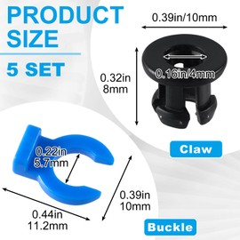 YALOJE 10pcs Bowden Tube Coupler Clip Set, 3D Printer Bowden Tube Coupling Collet Clamp Clips, 3D Printer Accessories 1.75 mm Filament Printer Parts