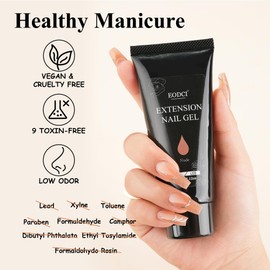 eodci 60g Rouge Neutral Color Poly Nail Gel, Poly Extension Gel Nail Art Acrylic Extension, Poly Nail Gel Tube Extension Spring Gel Nail Builder for Women as Easter Poly Nail Gel