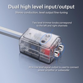 PNGKNYOCN Car Stereo Hight to Low Converter，2-Channel Car Audio Speaker Wire to RCA Line Output Converter for Adding Amplifier Subwoofer to Stock Stereo