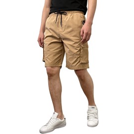 Southpole Men's Quick Dry Water Resistant Cargo Shorts, Inseam 9", Sand